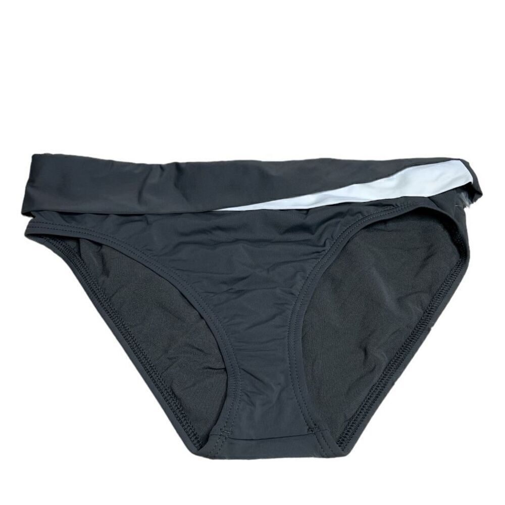 Tommy Bahama Deck Piping High Waist Bikini W/Crossed Band, Cave Gray NWT Size Sm
